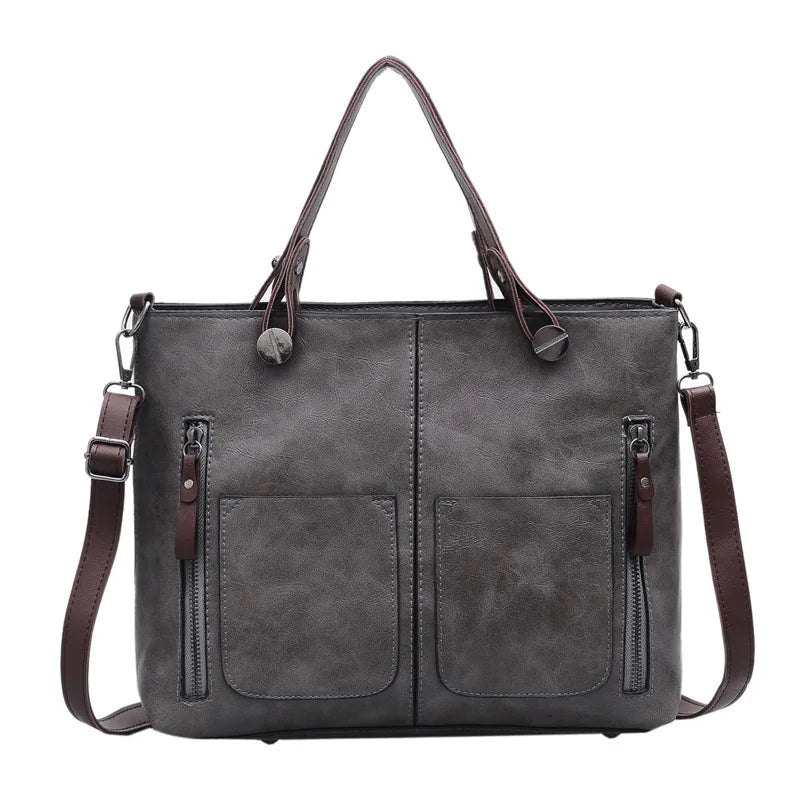 Women's High PU Leather Shoulder Bag Retro Handbag for Work Dating Shopping