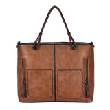 Women's High PU Leather Shoulder Bag Retro Handbag for Work Dating Shopping