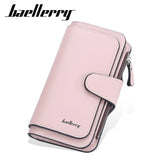 Women's High PU Long Purse Solid Clasp Mobile Phone Bag Hot Wallet