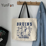 Women's Large Capacity Canvas Shoulder Bag - School Girl Handbag