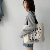 Women's Large Capacity Canvas Shoulder Bag - School Girl Handbag