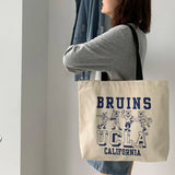 Women's Large Capacity Canvas Shoulder Bag - School Girl Handbag