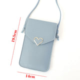 Women's Key Holder Bag Heart-Shaped Decor Transparent Touch Screen