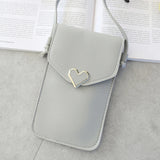 Women's Key Holder Bag Heart-Shaped Decor Transparent Touch Screen