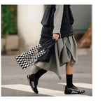 Women's Retro Plaid Shoulder Bag Casual Tote Handbag