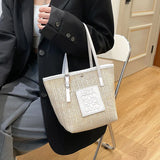 Women's Large Capacity Straw Shoulder Bag Beach Handbag Totes