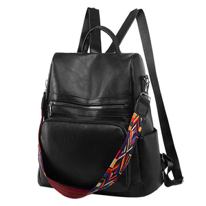 Women's Large Capacity Leather Travel Backpack for Dogs