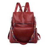 Women's Large Capacity Leather Travel Backpack for Dogs