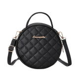 Women's Round Crossbody Messenger Bag Lingge Totes Handbag