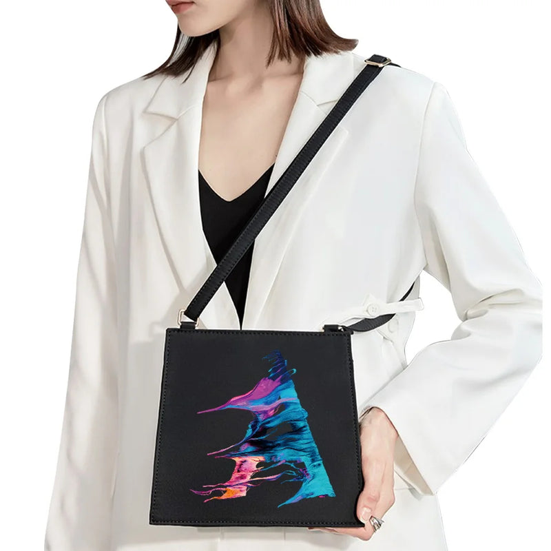 Hand Paint Letter Pattern Shoulder Bag