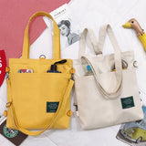 Women's One Shoulder Canvas Bag Art College Student Backpack