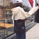 Women's One Shoulder Canvas Bag Art College Student Backpack