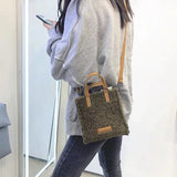 Women's Lambswool Crossbody Bag Plush Tote Small Handbag for Casual Wear