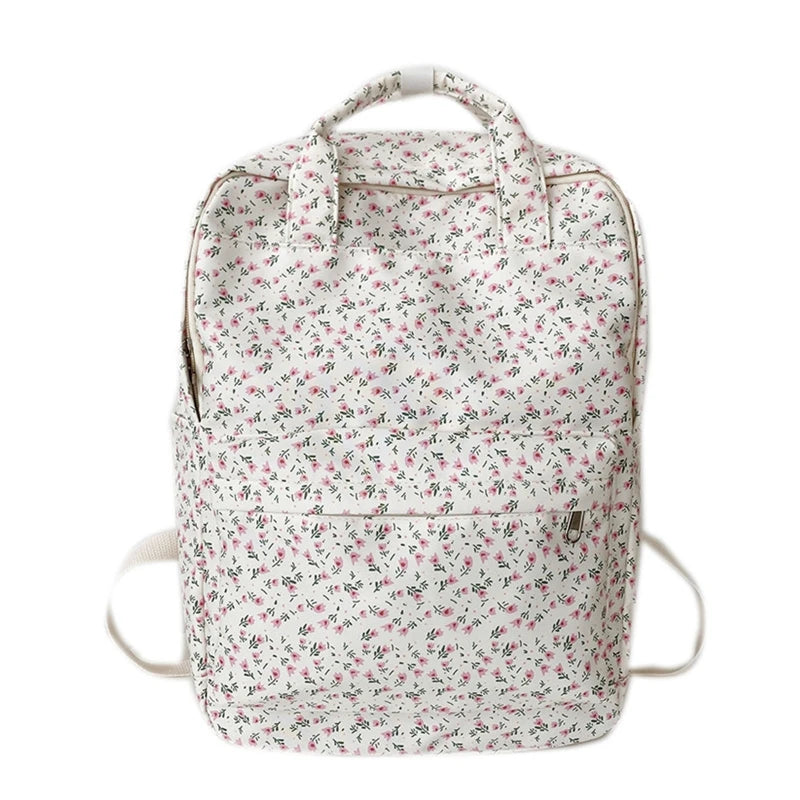 Women's Laptop Bag Floral Print Work School Travel Daypack Purse Medium Backpack