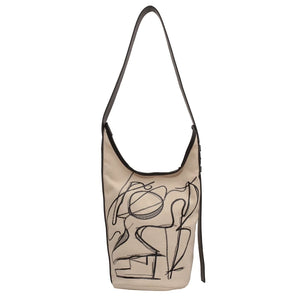 Large Canvas Bucket Bag Women's Shoulder Bag Crossbody Commuter Shopping Tote