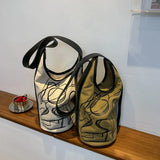 Large Canvas Bucket Bag Women's Shoulder Bag Crossbody Commuter Shopping Tote