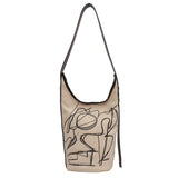 Large Canvas Bucket Bag Women's Shoulder Bag Crossbody Commuter Shopping Tote