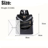 Women's Large Capacity Leather Backpack Retro Travel School Bag