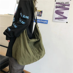 Women's Crossbody Shoulder Bag Japanese Lazy Style Canvas Bag