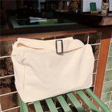 Large Capacity Canvas Messenger Bag- Foldable for Work, Shopping