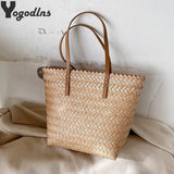 Large Straw Woven Shoulder Bag for Women Summer Travel Beach