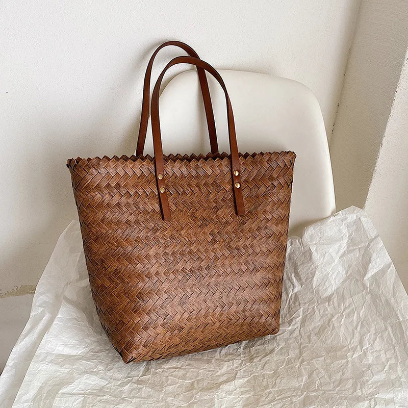 Large Straw Woven Shoulder Bag for Women Summer Travel Beach