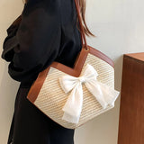 Women's Large Capacity Shoulder Bag Straw Woven Handbag Tote