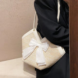 Women's Large Capacity Shoulder Bag Straw Woven Handbag Tote