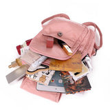 Women's Leather Backpack Embroidered Shoulder Bag Female PU Backpacks
