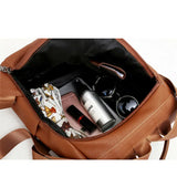Women's Leather Backpack Anti-Theft Rucksack Zipper