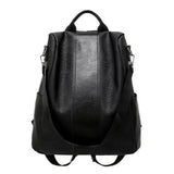 Women's Leather Backpack Anti-Theft Rucksack Zipper