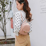 Leather Mini Backpack School Bag for Teenage Girls