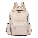 Vintage Pu Leather Women's Backpack Large School Bag