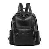 Vintage Pu Leather Women's Backpack Large School Bag