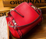 Women's Leather Messenger Bucket Bag