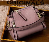 Women's Leather Messenger Bucket Bag