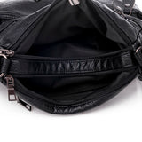 Women's Leather Casual Shoulder Bags Multi-layer Crossbody Handbag