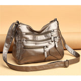 Neutral Leather Handbag Tote Shoulder Bag Purse