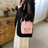 Leather Shoulder Bag Slippers Outer Handbag Zipper Square Casual Crossbody Bag
