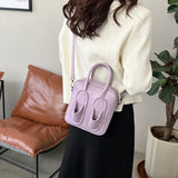 Leather Shoulder Bag Slippers Outer Handbag Zipper Square Casual Crossbody Bag