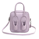 Leather Shoulder Bag Slippers Outer Handbag Zipper Square Casual Crossbody Bag