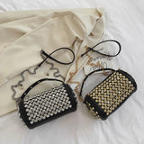 Leather Shoulder Bags Diamond Crossbody Rivet Tote Cylindrical Chain Handbags