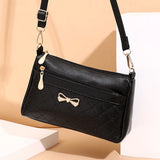 Women's Leather Small Wallet Messenger Shoulder Bag High Bow Handbag