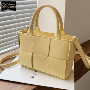 Women's Leather Woven Shoulder Bag Crossbody Bag