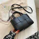 Women's Leather Woven Shoulder Bag Crossbody Bag