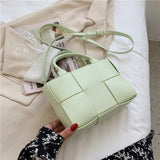 Women's Leather Woven Shoulder Bag Crossbody Bag