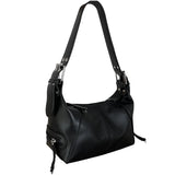 Leather Zipper Handbag Single Shoulder Tote Bag