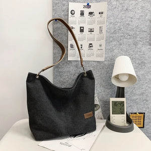 Women's Retro Canvas Shoulder Bags Large-capacity Handbags