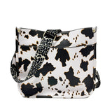 Leopard Guitar Strap Crossbody Purse Zipper Pockets Handbag for Ladies