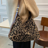 Leopard Shoulder Bag for Lady Canvas Tote Handbag Stylish Bag